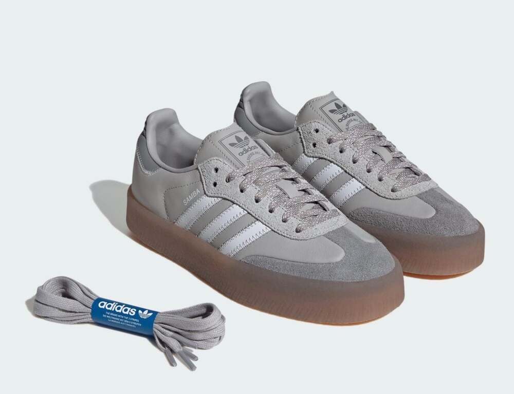 adidas Women's Sambae Platform Sneakers in Grey Two/Cloud White Size 6.5 *NWT*